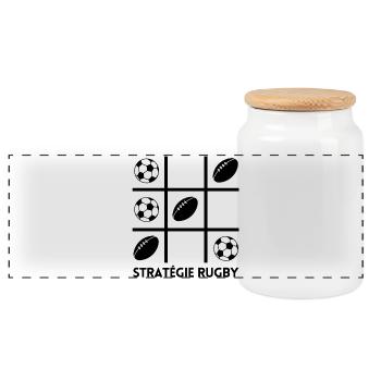 rugby, rugby sport, rugby humor - Panoramic Cookie Jar with Wooden Lid - white - Front