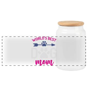 La meilleure maman de chien du monde - Boîte à biscuits avec couvercle en bois - blanc - Devant