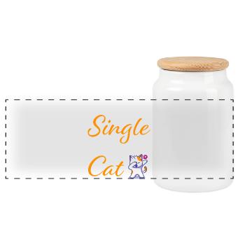 Pas Libre, J'ai un Chat - Boîte à biscuits avec couvercle en bois - blanc - Devant