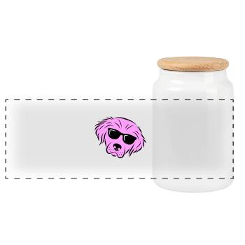 Meilleure Maman Chien Rose - Boîte à biscuits avec couvercle en bois - blanc - Devant