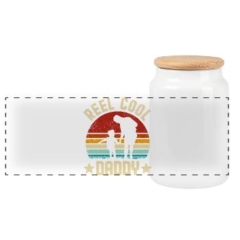 Reel Dad Bond Sunset - Panoramic Cookie Jar with Wooden Lid - white - Front