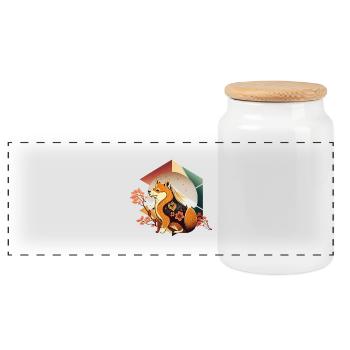 Vie meilleure avec mon chien Shiba - Boîte à biscuits avec couvercle en bois - blanc - Devant