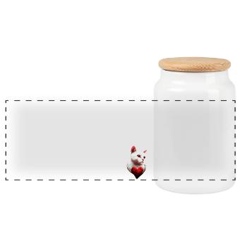 I'm not single, I have a cat - Panoramic Cookie Jar with Wooden Lid - white - Front
