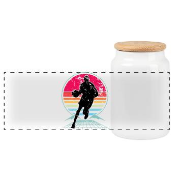 Joueurs de basket-ball - Boîte à biscuits avec couvercle en bois - blanc - Devant