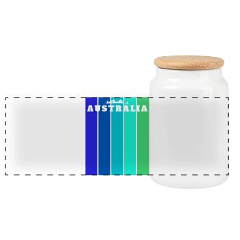 Australia Stripes Skyline - Panorama Keksdose mit Holzdeckel - Weiß - Vorne