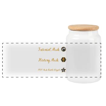 Life Stages Tutorial to Battle Royale - Panoramic Cookie Jar with Wooden Lid - white - Front