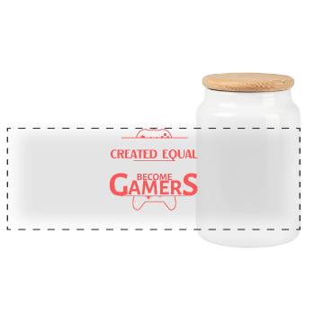 All Men Are Equal But Best Become Gamers - Panoramic Cookie Jar with Wooden Lid - white - Front
