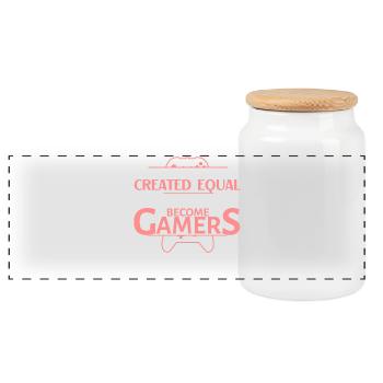 Gamer Queen: Frauen definieren Spiel - Panorama Keksdose mit Holzdeckel - Weiß - Vorne