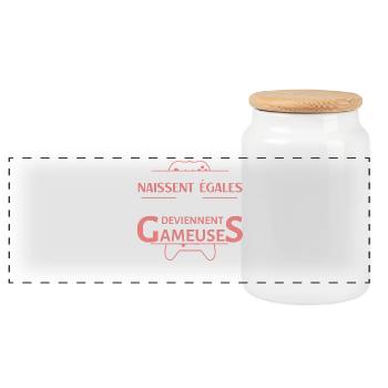 Gameuses: Women Who Play - Panoramic Cookie Jar with Wooden Lid - white - Front