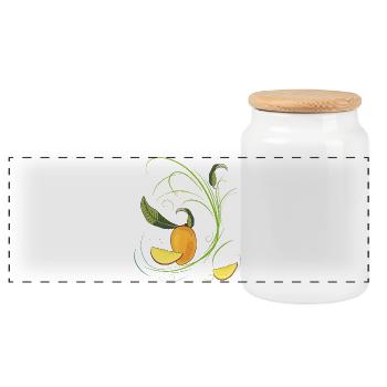 Mango, Obst - Panorama Keksdose mit Holzdeckel - Weiß - Vorne