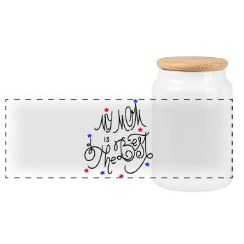 Fête des mères - Boîte à biscuits avec couvercle en bois - blanc - Devant