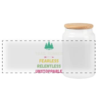 Trail Runner - Intrépide. Implacable. Imparable. - Boîte à biscuits avec couvercle en bois - blanc - Devant