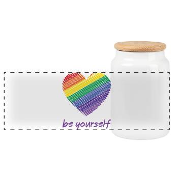 Pride Month LGBTQ - Sei du selbst - Panorama Keksdose mit Holzdeckel - Weiß - Vorne