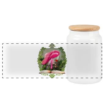 Fée mignonne avec champignon fantastique - Boîte à biscuits avec couvercle en bois - blanc - Devant