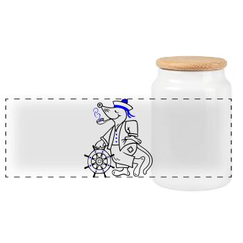 Marin, maritime - Boîte à biscuits avec couvercle en bois - blanc - Devant
