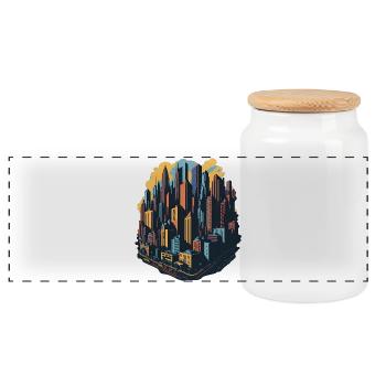 Horizon - Boîte à biscuits avec couvercle en bois - blanc - Devant