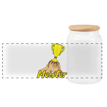 Triumphier Trophäen-Design - Panorama Keksdose mit Holzdeckel - Weiß - Vorne