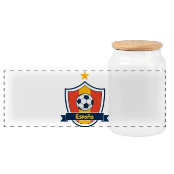 Wappen Spanien - Panorama Keksdose mit Holzdeckel - Weiß - Vorne