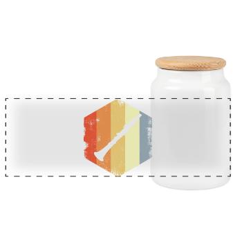 Dessin de clarinette vintage - Boîte à biscuits avec couvercle en bois - blanc - Devant