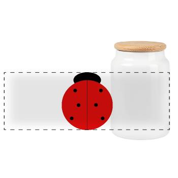 Coccinelle Rouge à Points Noirs - Boîte à biscuits avec couvercle en bois - blanc - Devant
