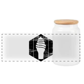 Ice cream - Panoramic Cookie Jar with Wooden Lid - white - Front