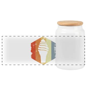 Crème glacée molle vintage - Boîte à biscuits avec couvercle en bois - blanc - Devant