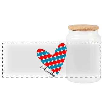 CHRISTMAS. YEAR. ANNIVERSARY. RETIREMENT. DAD. MAMAM. - Panoramic Cookie Jar with Wooden Lid - white - Front