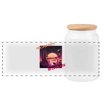 Meilleur Papa Galactique - Boîte à biscuits avec couvercle en bois - blanc - Devant