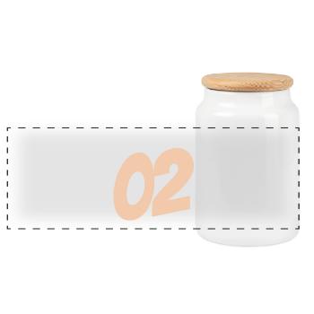 Marraine 02 en rose pêche - Boîte à biscuits avec couvercle en bois - blanc - Devant