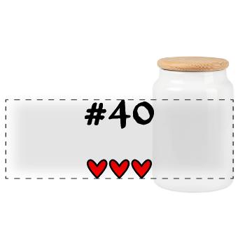 40. 40 ANS. 40e ANNIVERSAIRE. ANNIVERSAIRE 40 ANS. - Boîte à biscuits avec couvercle en bois - blanc - Devant