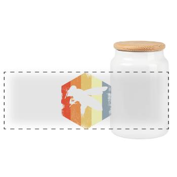 Dessin d’abeille mellifère Vintage - Boîte à biscuits avec couvercle en bois - blanc - Devant