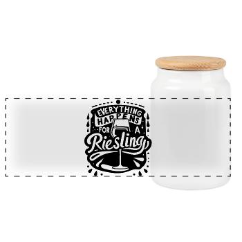 riesling - Panorama Keksdose mit Holzdeckel - Weiß - Vorne