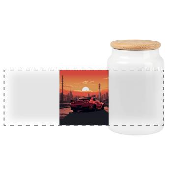 Coupé Crépuscule Urbain - Boîte à biscuits avec couvercle en bois - blanc - Devant