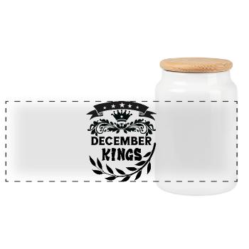 December Kings - Panoramic Cookie Jar with Wooden Lid - white - Front