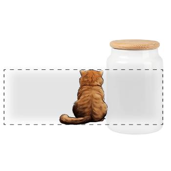 Pli écossais - Boîte à biscuits avec couvercle en bois - blanc - Devant