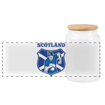 Scotland, Scotland, Scotland - Panoramic Cookie Jar with Wooden Lid - white - Front