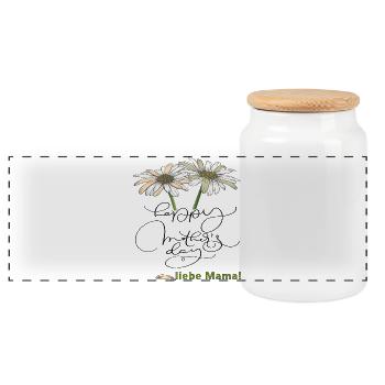 Bonne fête des mères - Boîte à biscuits avec couvercle en bois - blanc - Devant