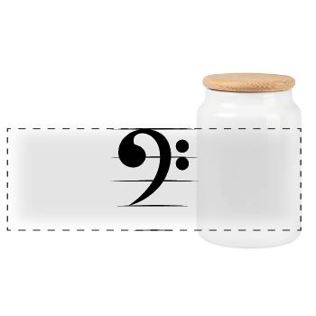 Clé de Basse Guitare Basse Symbole Basse Logo Musique - Boîte à biscuits avec couvercle en bois - blanc - Devant