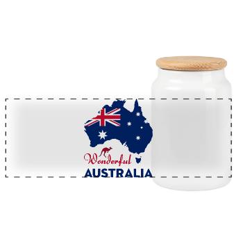 Wunderbares Australien - Panorama Keksdose mit Holzdeckel - Weiß - Vorne