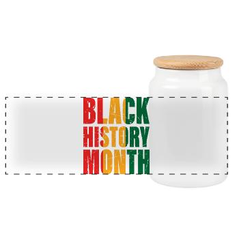 Black History Month - Panoramic Cookie Jar with Wooden Lid - white - Front