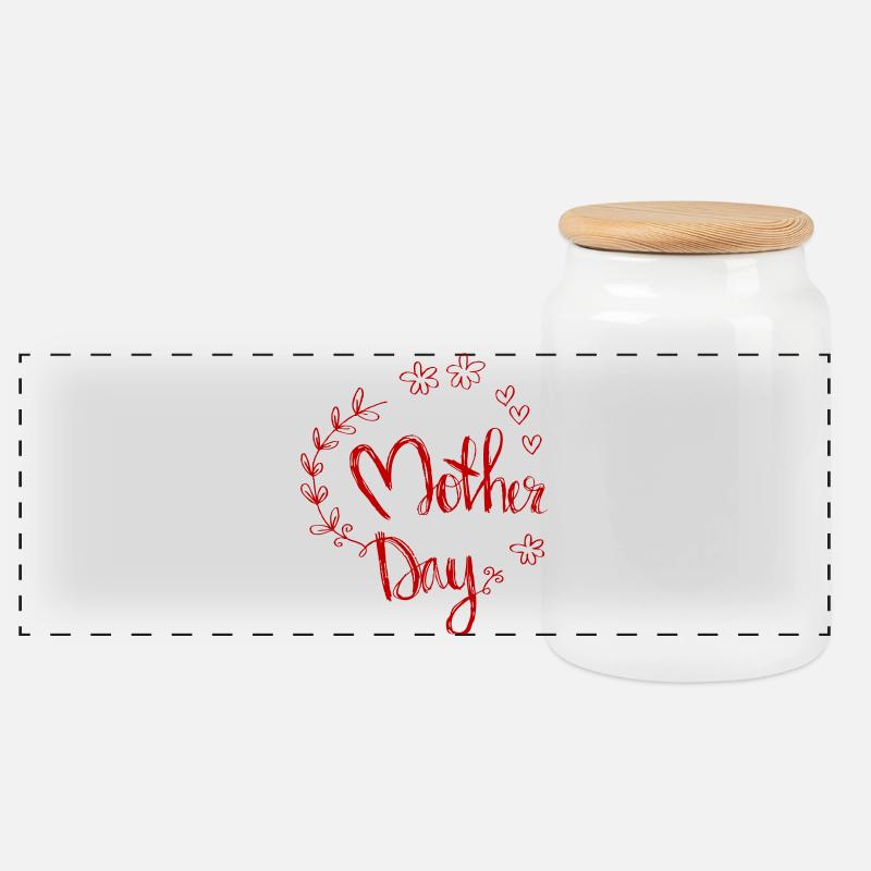 Mother Day - Panorama Keksdose mit Holzdeckel - Weiß