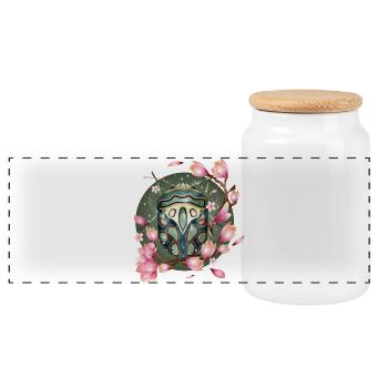 exotique africain effrayant crawly avec des magnolias - Boîte à biscuits avec couvercle en bois - blanc - Devant
