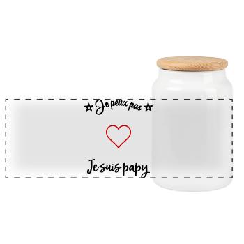PAPY. FÊTE DES PÈRES. BONNE FÊTE PAPY. JE T'AIME. - Boîte à biscuits avec couvercle en bois - blanc - Devant