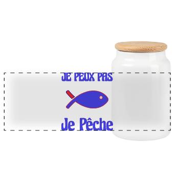 JE PEUX PAS. J'AI PÊCHE. PECHEUR. HUMOUR. RETRAITE - Boîte à biscuits avec couvercle en bois - blanc - Devant