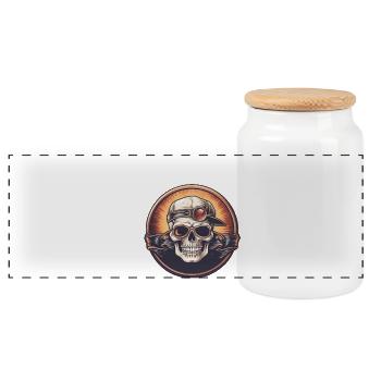 Style punk - Boîte à biscuits avec couvercle en bois - blanc - Devant