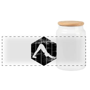 Yogini - Boîte à biscuits avec couvercle en bois - blanc - Devant