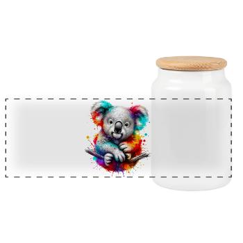 Koala - Boîte à biscuits avec couvercle en bois - blanc - Devant