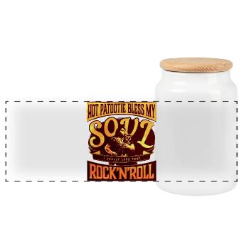 Hot Patootie Bless My Soul Eddie RHPS Gold Brown - Panoramic Cookie Jar with Wooden Lid - white - Front