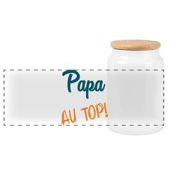 BONNE FÊTE PAPA. PAPA. FÊTE DES PÈRES. PÈRE. BONNE - Boîte à biscuits avec couvercle en bois - blanc - Devant