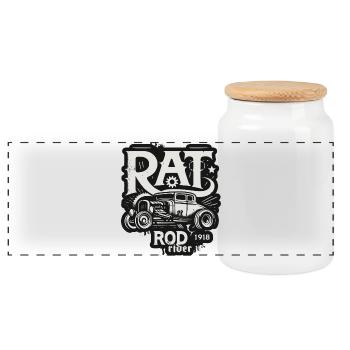 Chemise Ratsking Ratlook – Style rustique personnalisé - Boîte à biscuits avec couvercle en bois - blanc - Devant